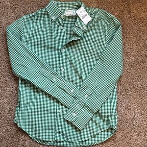 Crew cuts boys green checkered shirt NWT